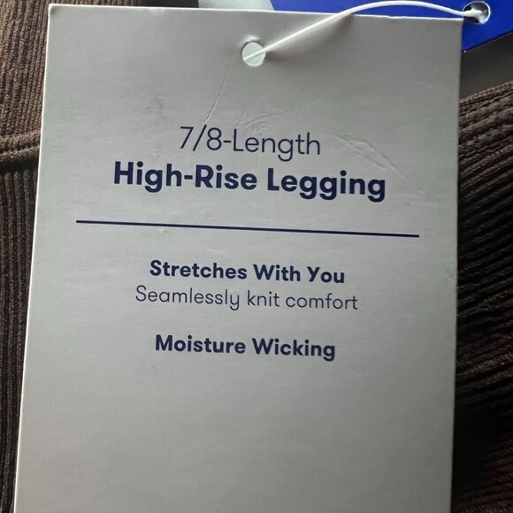 JoyLab Women S Seamless Cable Knit 7/8 Leggings Dark Brown Medium - Picture 4 of 5